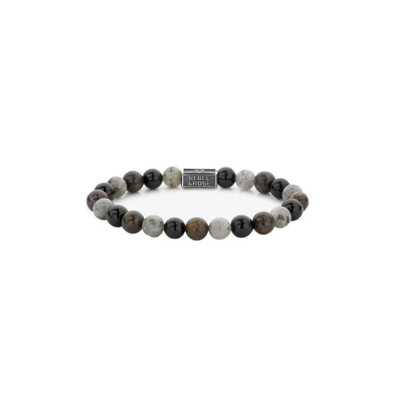 Pánsky náramok Rebel & Rose Mix Brown 8 mm RR-8S007-S-L+