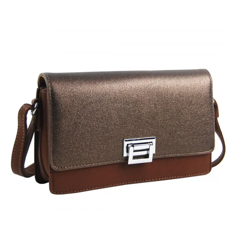 BELLA BELLY Hnedá pozdĺžna crossbody dámska kabelka s tromi oddielmi 4997-BB