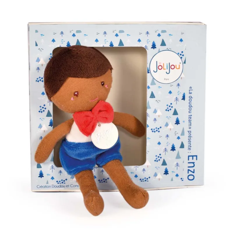 Doudou et Compagnie Paris Doudou Jolijou Bábika Enzo 16 cm modrá