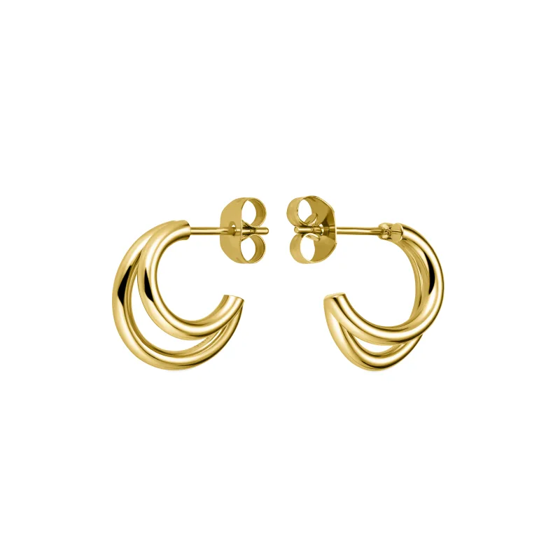 Náušnice Rosefield zlaté Double Hoops JEDHG-J575