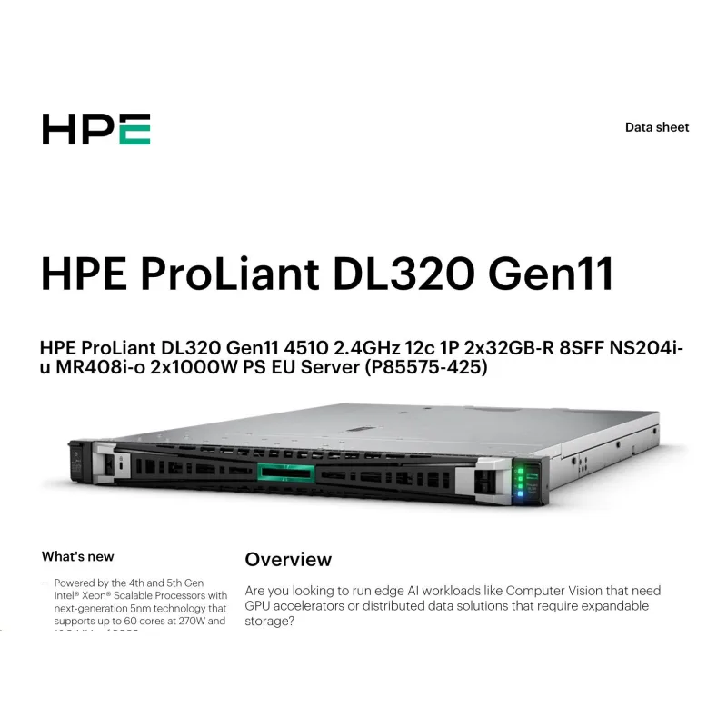 Hewlett Packard Enterprise HPE PL DL320g11 P85575-425