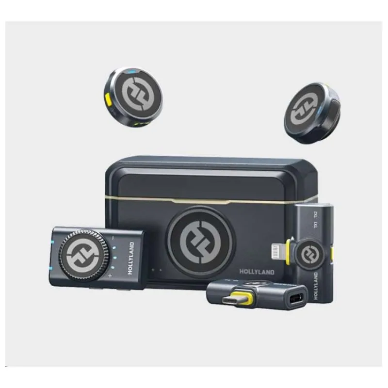 Hollyland Lark M2 Combo - Wireless Lavalier Microphone (Duo,ShineCharcoal) (LARK M2 COMBO)