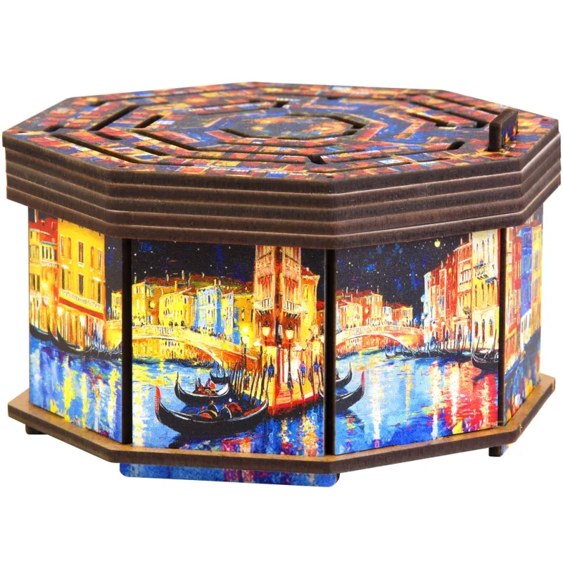 EscapeWelt EscapeWelt Drevený hlavolam Art Secret Maze Box