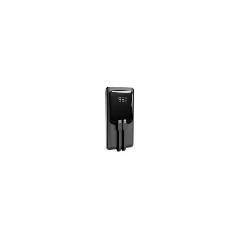 Gembird Powerbank 10000 mAh, 20 W Fast charging, in: USB-C, out: USB-C/USB-A, integr. káble USB-C/Lightning, čierna (PB10-PD20-LCD-01)