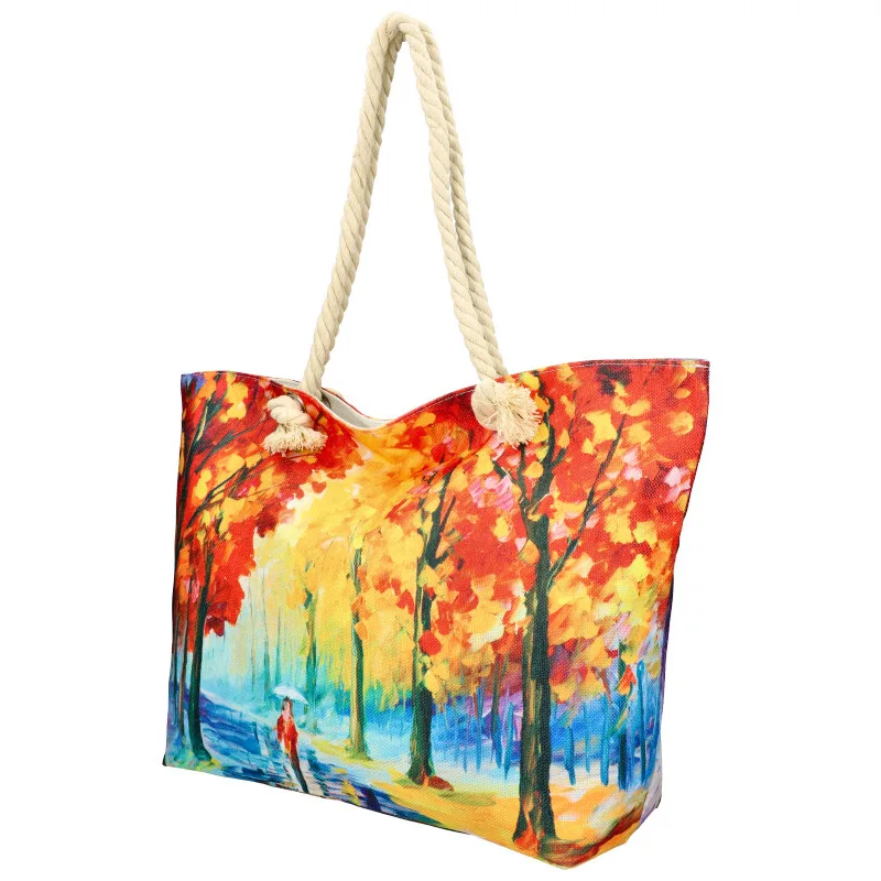 Linea Moda Veľká plážová taška v maľovanom dizajne multicolor HB003