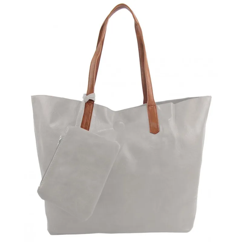 INT. COMPANY Veľká svetlo šedá shopper dámska taška s crossbody vo vnútri