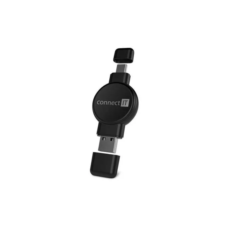 CONNECT IT WatchTravelCharge bezdrátová nabíječka Qi (Apple,Samsung) USB-A/USB-C, ČERNÁ (CWC-8030-BK)