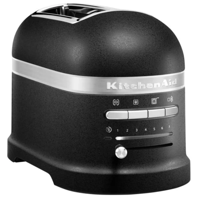 KitchenAid Artisan 5KMT2204EBK toustovač černá litina, 2 topinky, auto senzor, 7 stupňů, bagel, rozmrazování (5KMT2204EBK)