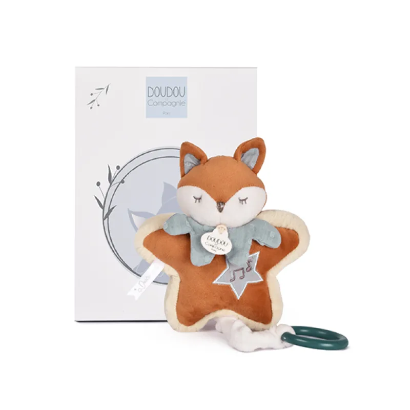 Doudou et Compagnie Paris Doudou Darčeková sada Plyšová líška Timo hrajúca melódiu 16 cm