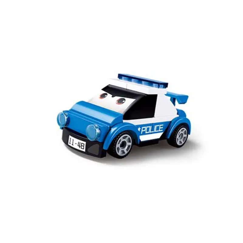 Sluban Sluban Power Bricks M38-B1072G Naťahovacie autíčko s očami Polícia