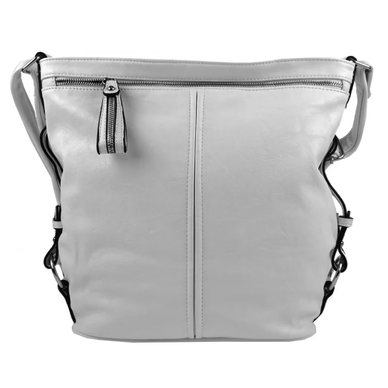 Mahel Moderná veľká crossbody kabelka 74-MH svetlo sivá