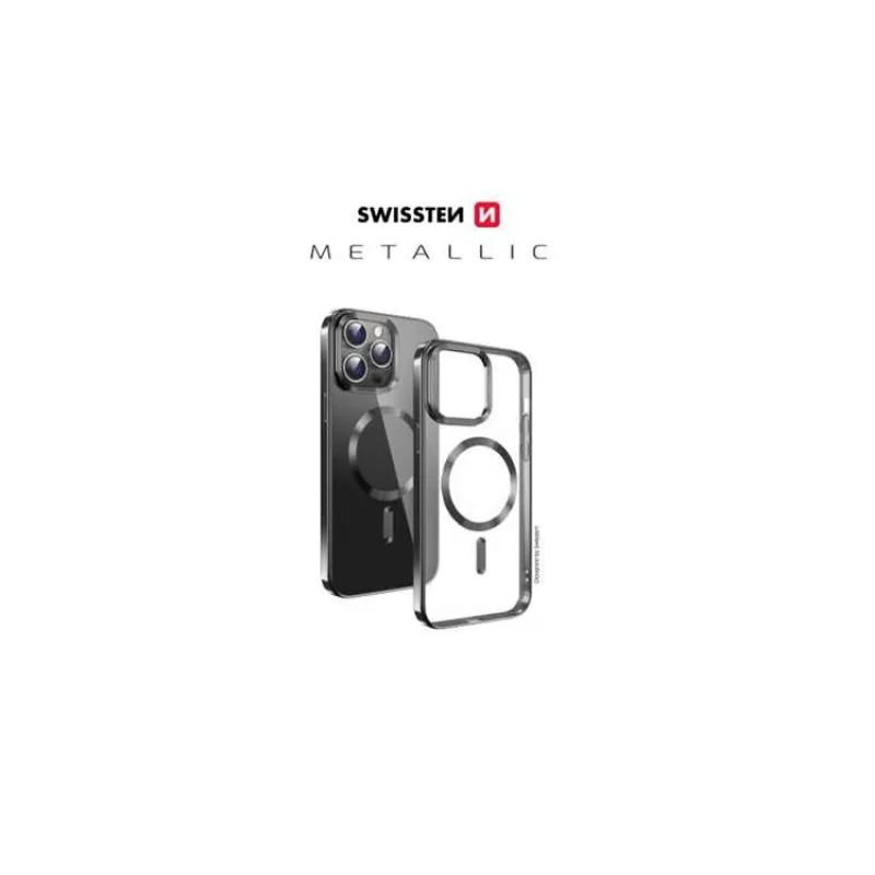 SWISSTEN POUZDRO CLEAR JELLY MagStick METALLIC PRO IPHONE 16 PRO ČERNÉ (36500122)