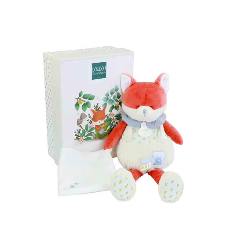 Doudou et Compagnie Paris Doudou Darčeková sada Plyšová líška Romarin s dečkou 28 cm
