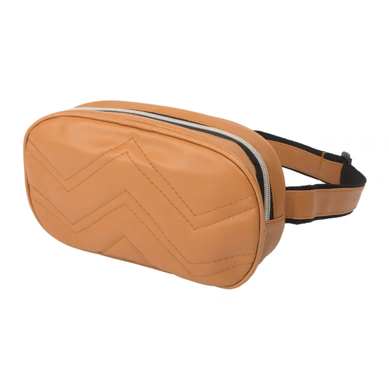 Impex Dizajn - Fanny pack s kovovým zipsom - hnedý PU Veľkosť: UNI