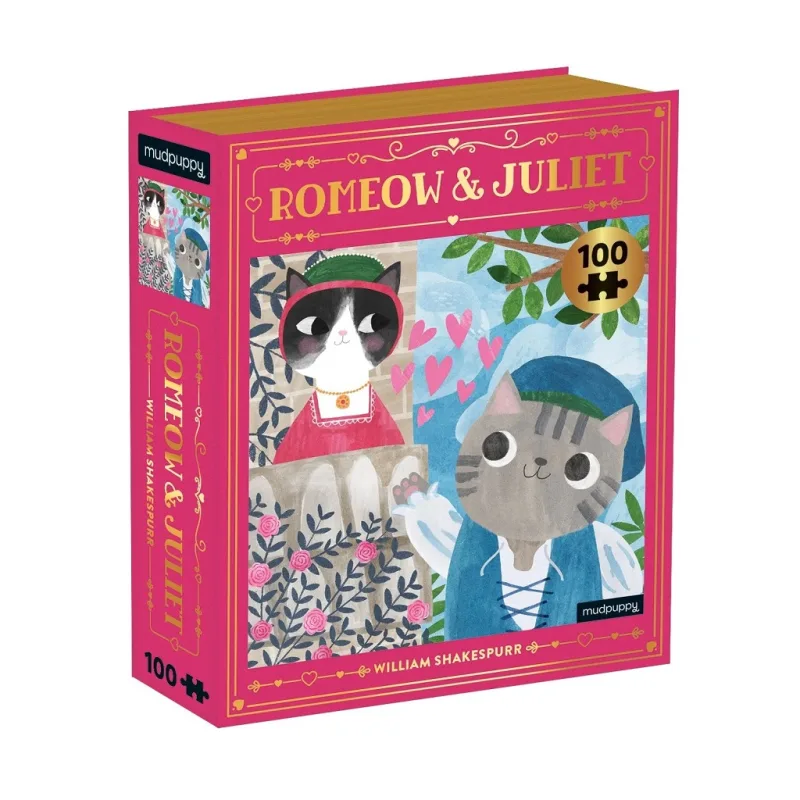Mudpuppy Mudpuppy Puzzle Romeow & Juliet Bookish Cats 100 dielikov