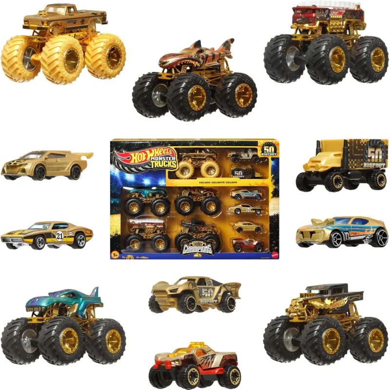 Mattel HW MONSTER TRUCKS BIGFOOT 50. VÝROČIE SET ANGLIČÁKOV & TRUCKOV