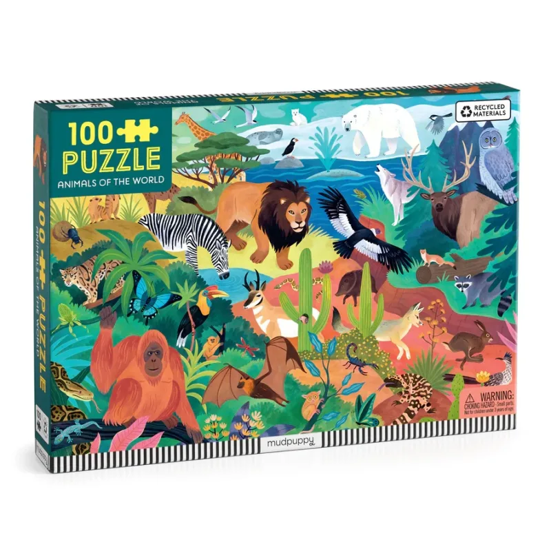 Mudpuppy Mudpuppy Zvieratá sveta Puzzle100 dielikov