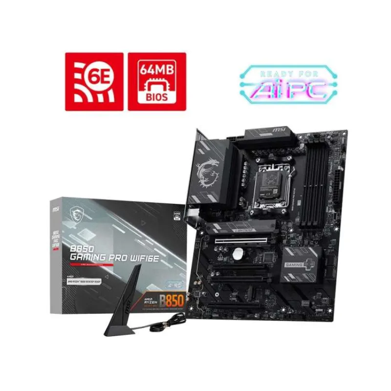 MSI MB Sc AM5 B850 GAMING PRO WIFI6E, AMD B850, 4xDDR5, WiFi, 1xHDMI, 1xDP (B850 GAMING PRO WIFI6E)