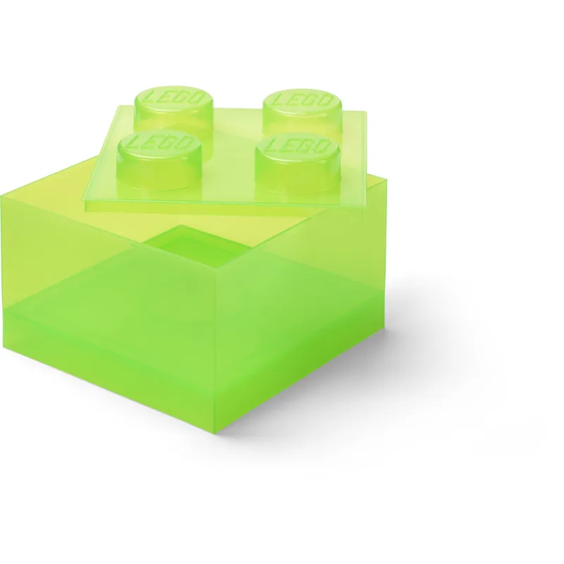 LEGO úložný box 4 s vekom - priehľadná zelená