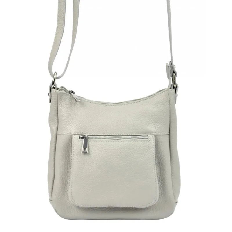 Kožená crossbody dámska kabelka Patrizia Piu svetlo šedá