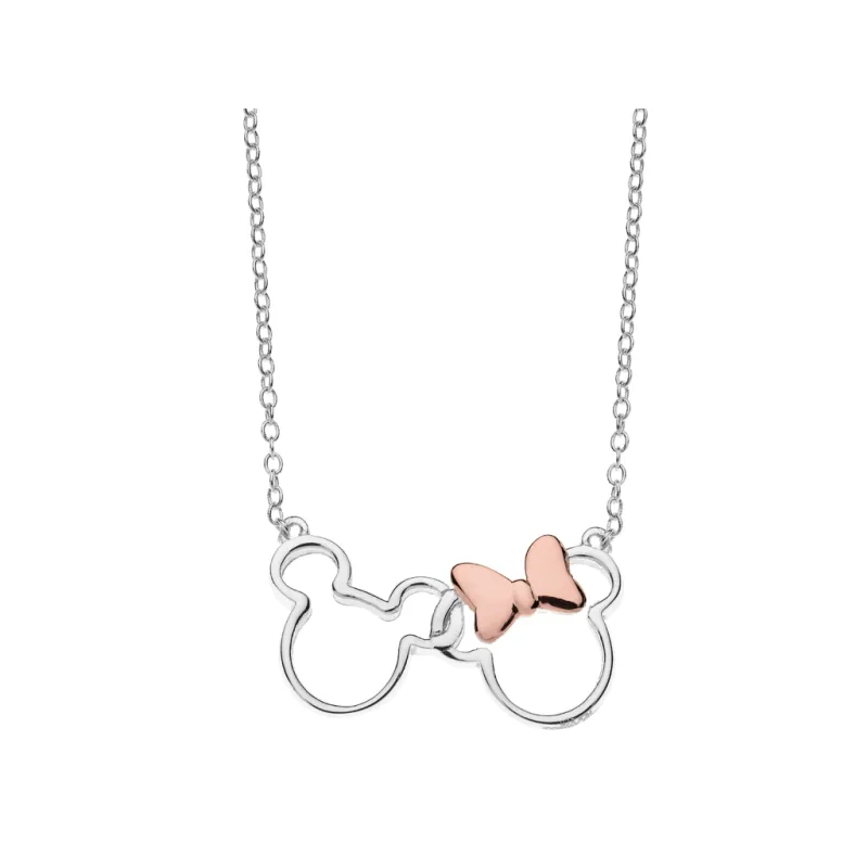 Detský náhrdelník Disney Minnie a Mickey Mouse strieborný NS00004TL-157.CS