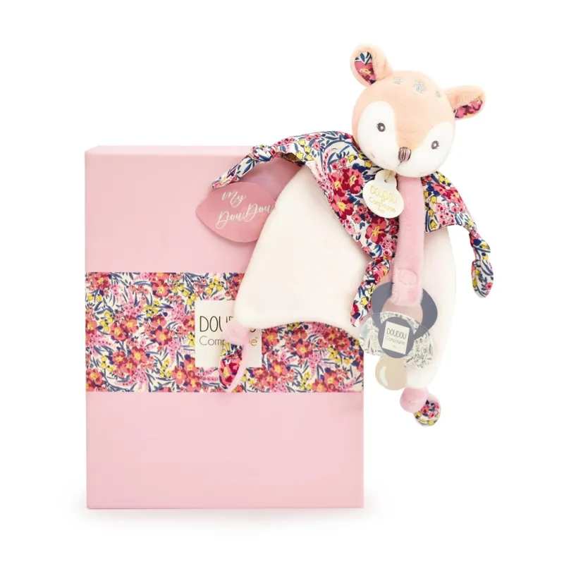 Doudou et Compagnie Paris Doudou Darčeková sada Hračka s úchytom na cumlík Jelenča Boh'aime 20 cm