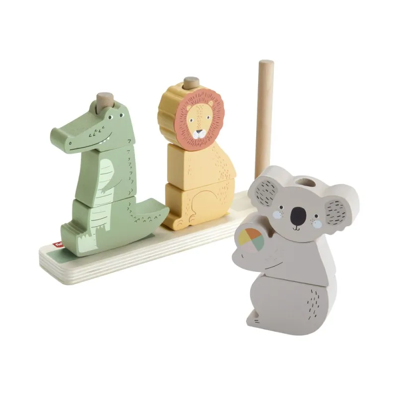 Mattel Fisher Price DREVENÁ SKLADAČKA ZVIERATKÁ
