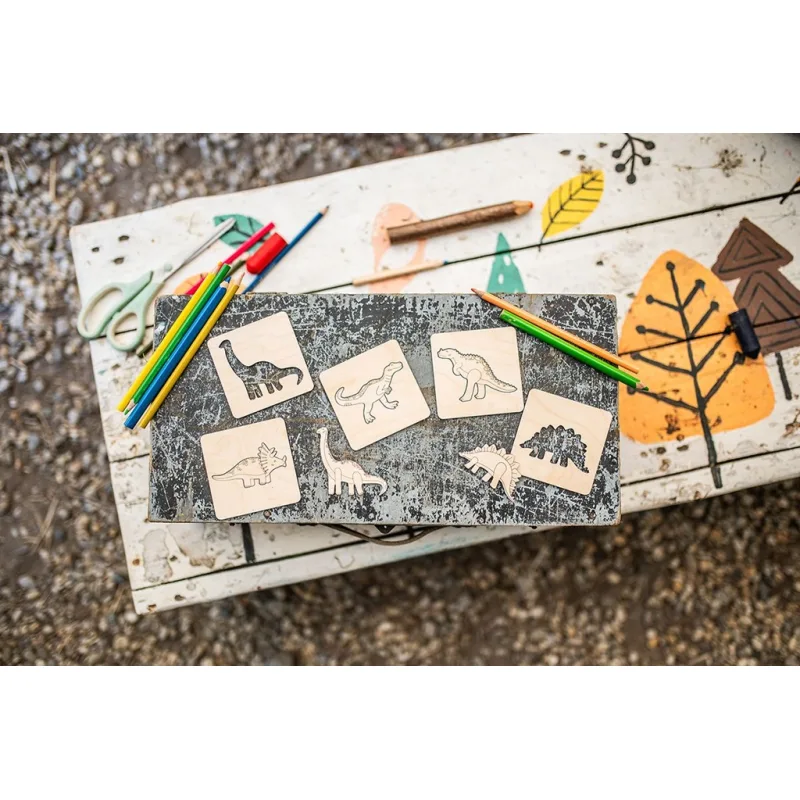 BeWooden Lišiacke vkladacie puzzle 4 v1 - Dino