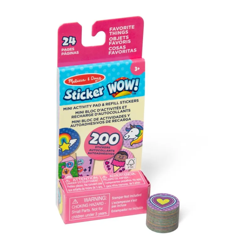 MELISSA & DOUG STICKER WOW NÁPLNE SAMOLEPIEK OBĽÚBENÉ PREDMETY