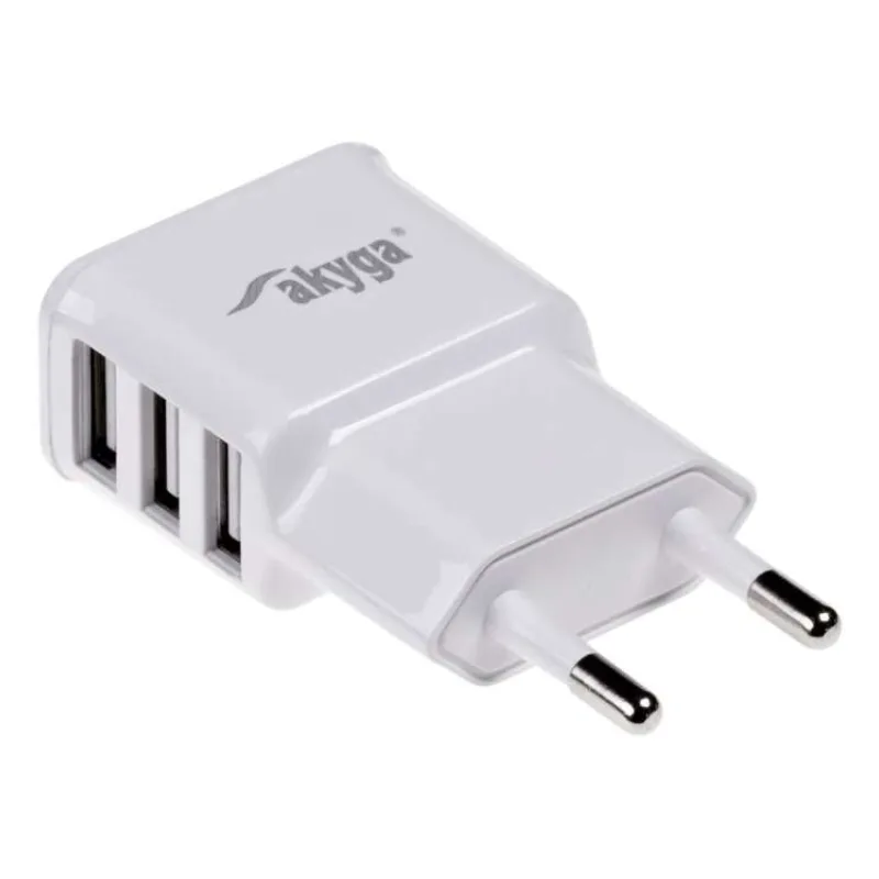 TRX Akyga USB nabíječka 220V/ 5V/ 3.1A/ 3x USB/ bílá (TRX-AK-CH-05)