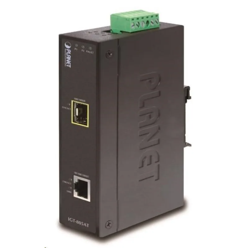 Planet IGT-805AT, konvertor 10/ 100/ 1000T RJ-45 na 1x 100/ 1000X SFP, …