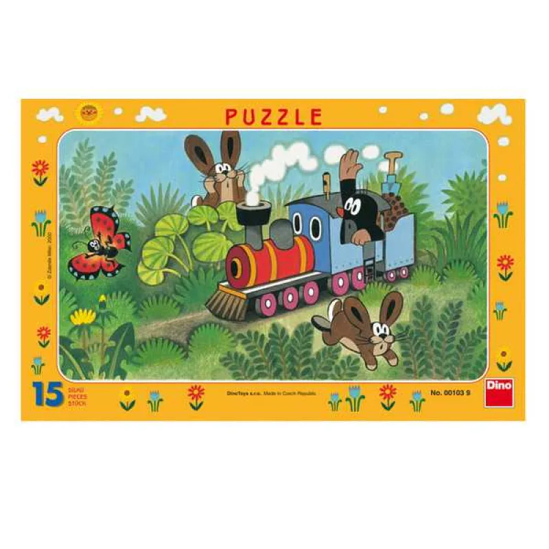 Dino Dino Puzzle Krtko a lokomotíva 15 dielov
