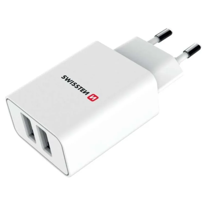 Swissten Síťový Adaptér Smart Ic 2X Usb 2,1A Power + Datový Kabel Usb / Lightning Mfi 1,2 M Bílý (22055000)