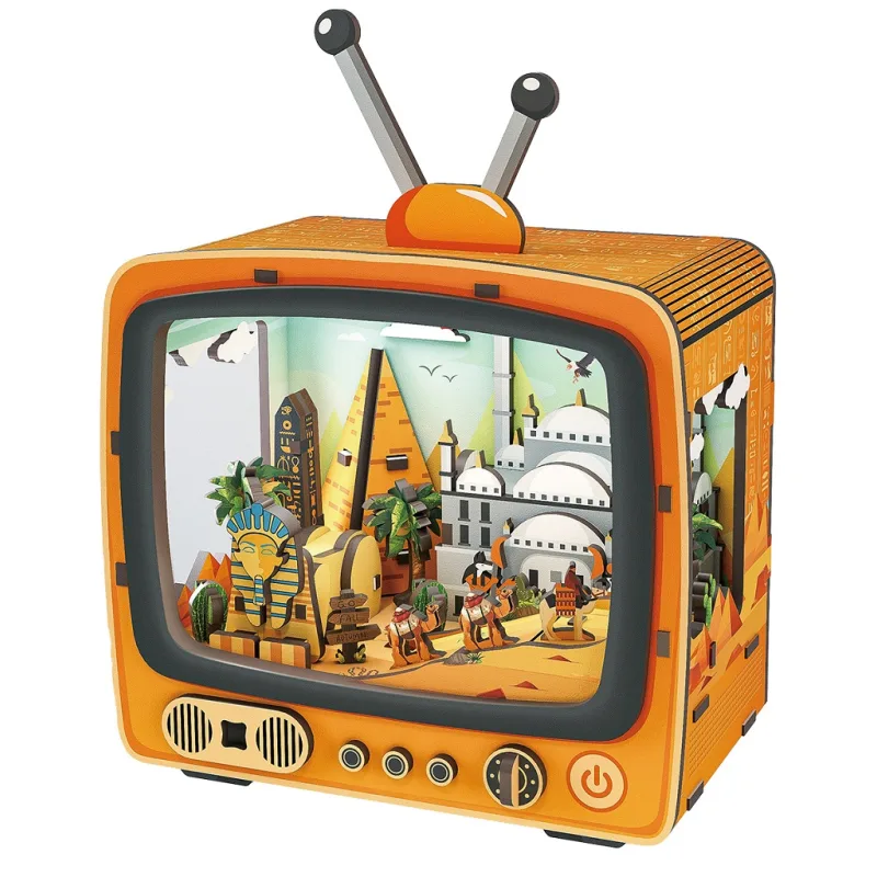 2Kids Toys 2Kids Toys 3D drevená skladačka Retro TV Pyramídy