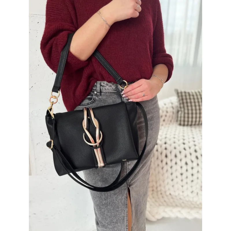 GROSSO Čierno-zlatá kabelka cez rameno / crossbody
