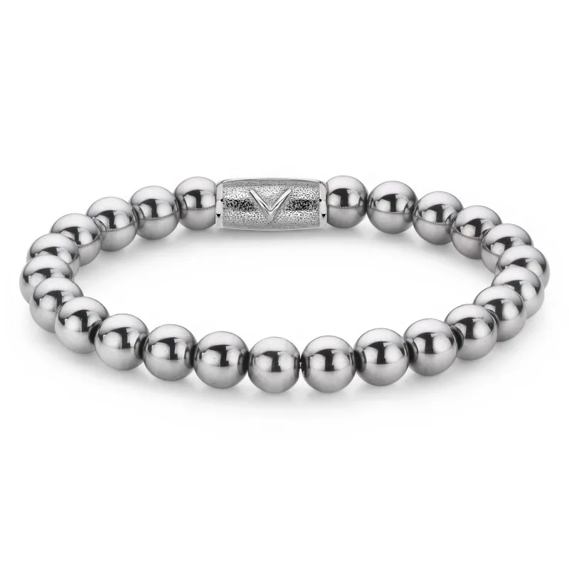 Rebel & Rose unisex náramok Silver Shine 8 mm RR-8DV01-S-M