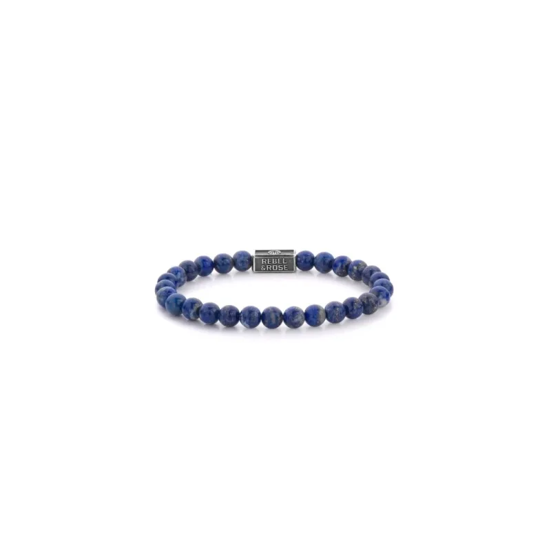 Rebel & Rose unisex náramok Lapis Lazuli 6 mm RR-6S002-S-M