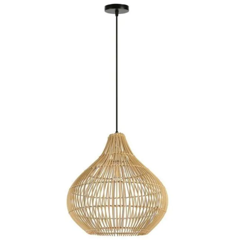 IMMAX BOHO PELO designové závěsné svítidlo, D40cm, E27, přírodní ratan (08257L)