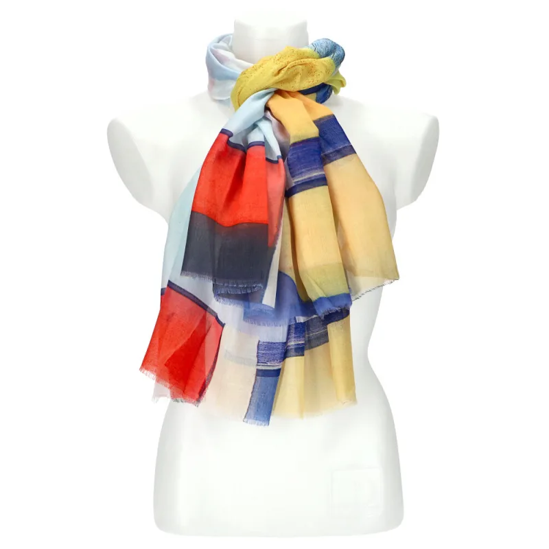 Cashmere Letná dámska farebná šatka 180x90 cm červená