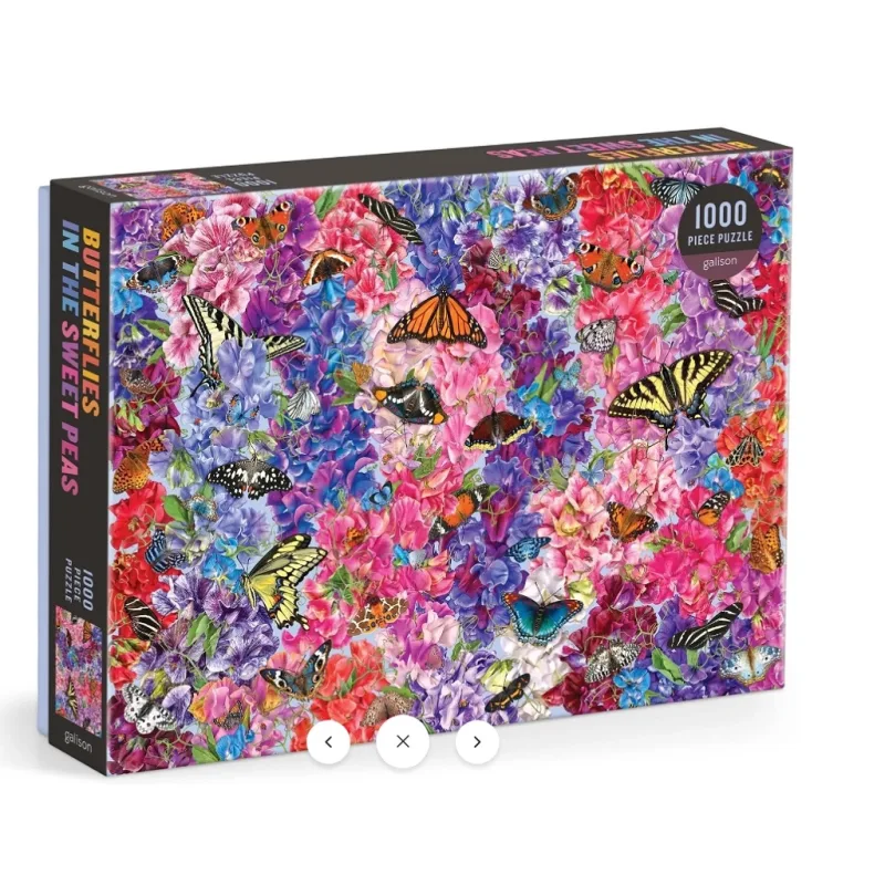 Galison Galison Puzzle Motýle v sladkých hráškoch 1000 dielikov