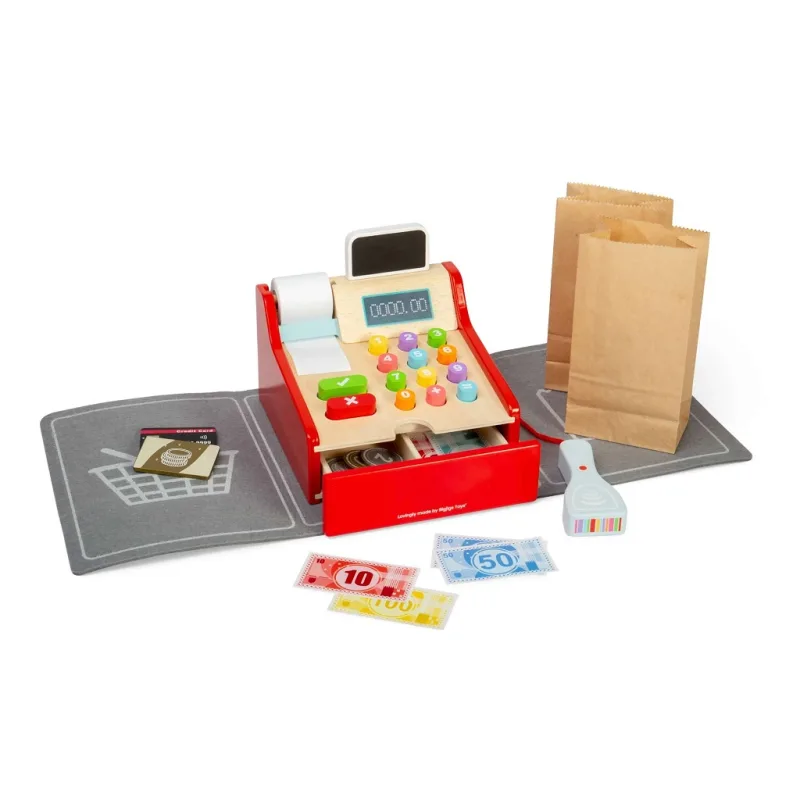 Bigjigs Toys Bigjigs Toys Detská drevená pokladňa - poškodený obal