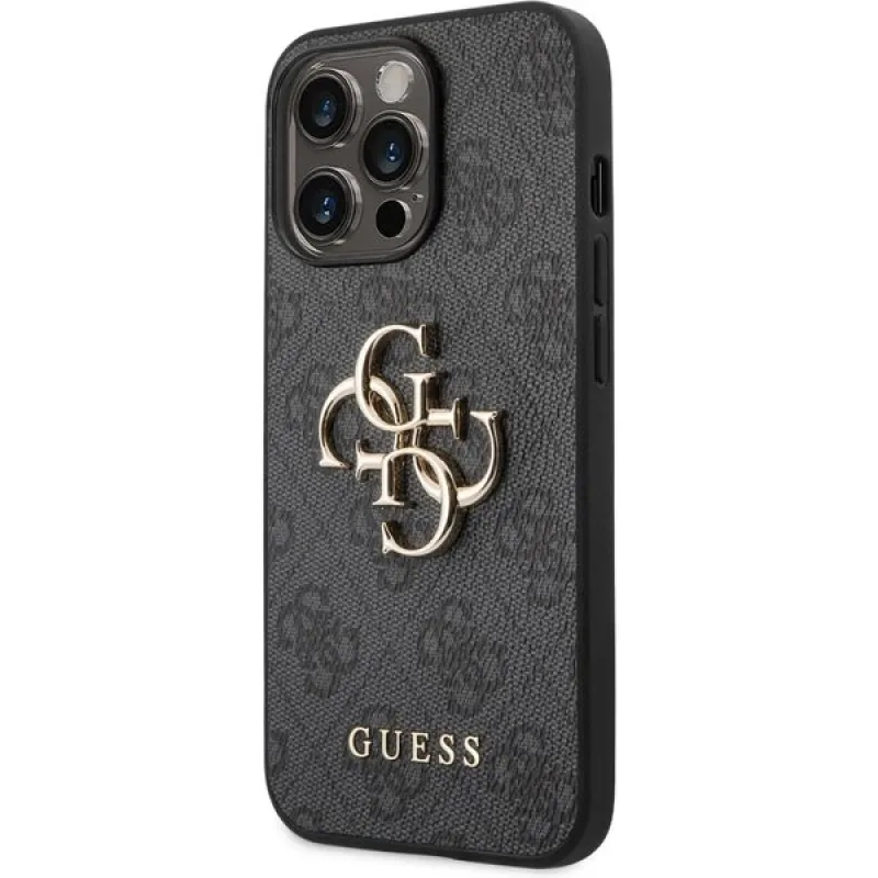 Guess PU 4G Metal Logo kryt iPhone 14 Pro šedý 57983111122