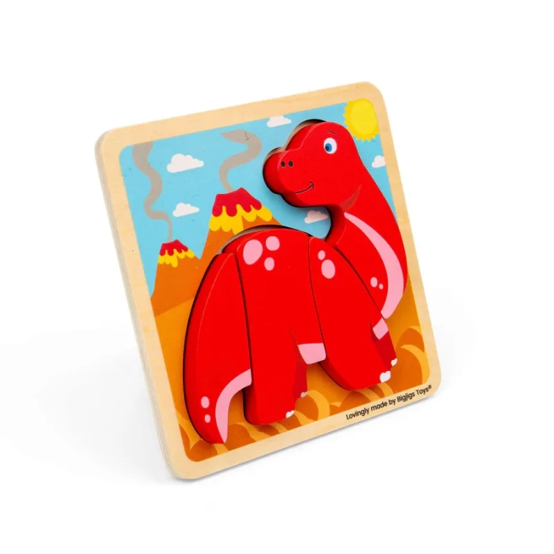 Bigjigs Toys Bigjigs Toys Drevené vkladacie puzzle Diplodocus