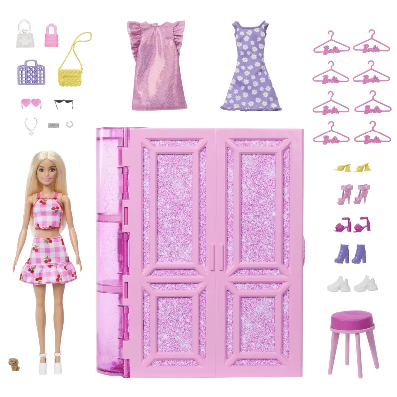 Barbie šatník snov v pastelových farbách s bábikou