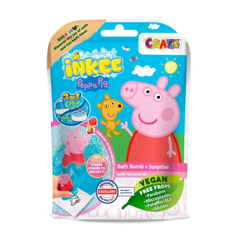 Amenity AB INKEE Šumivá bomba do kúpeľa s prekvapením - Peppa Pig