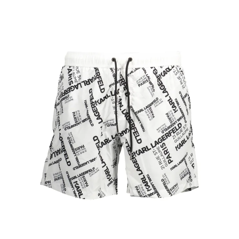 Pánske Plavky KARL LAGERFELD BEACHWEAR - Biela Farba: Biela, Veľkosť: L