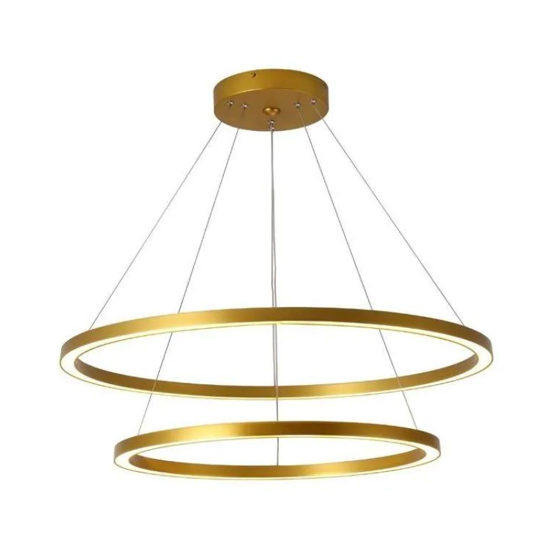 IMMAX NEO FINO SMART závěsné svítidlo 2 kruhy, 60+80cm, 93W zlaté, Zigbee 3.0, TUYA (07159-G80-60)
