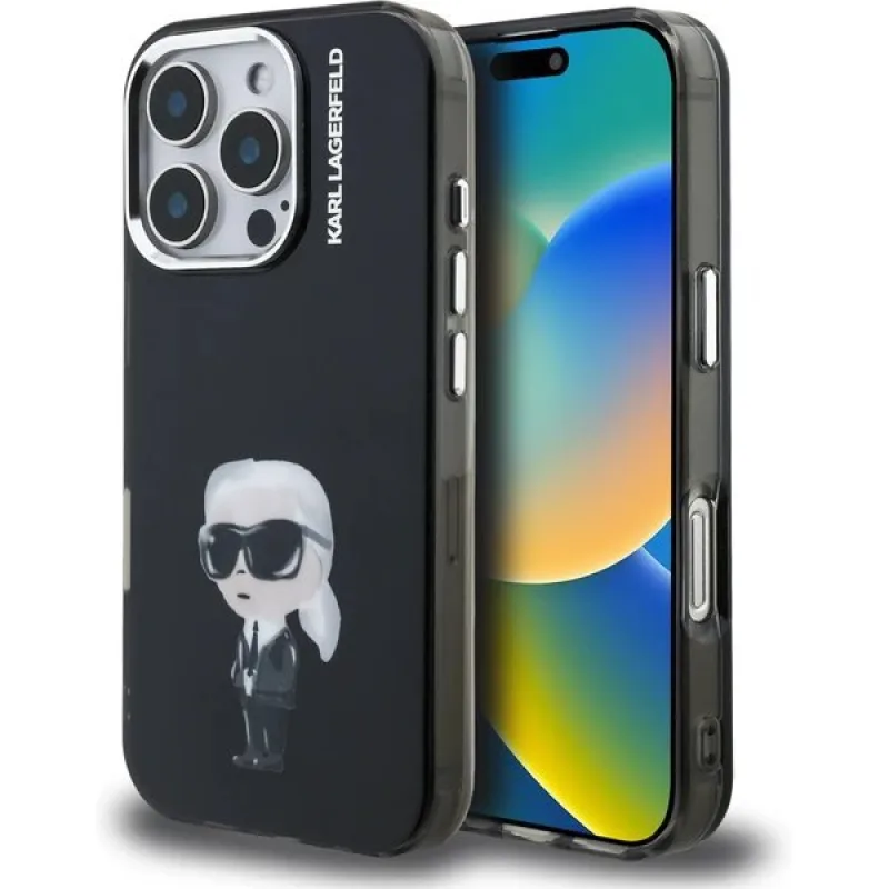 Karl Lagerfeld IML Aquarelle Karl kryt iPhone 16 Pro čierny 57983125075