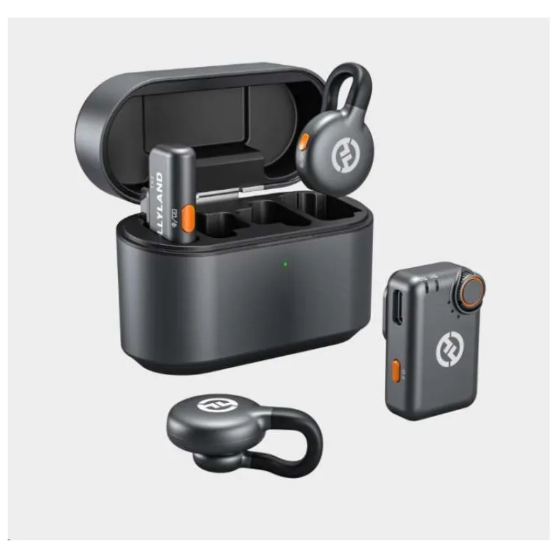 Hollyland LARK M2S Mini Combo Wireless Lavalier Microphone Mini Combo (Space Gray) (6302 MINI COMBO)