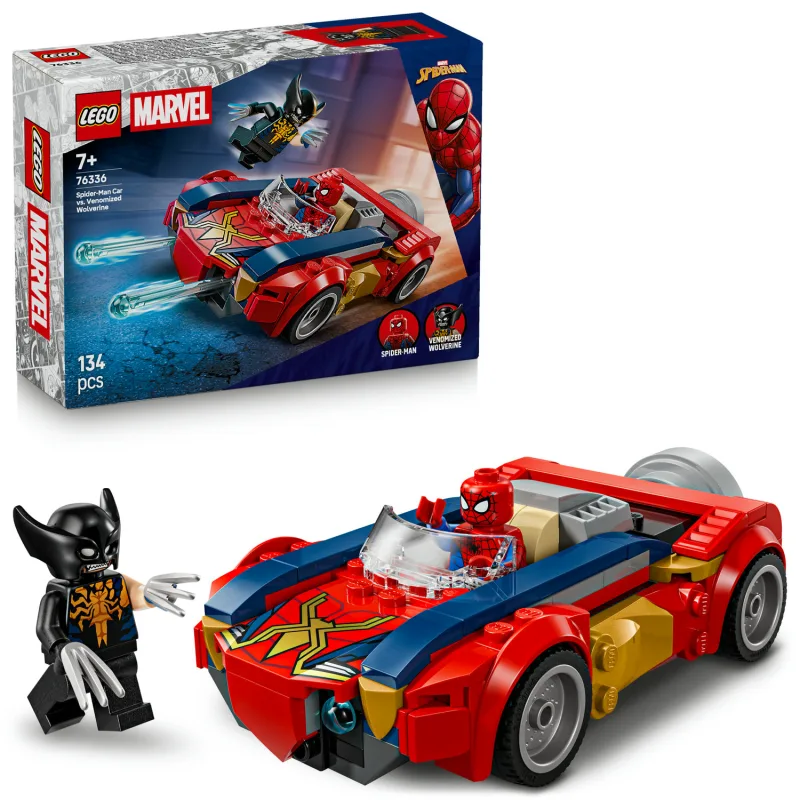 Lego Spider-Man a auto vs. venomizovaný Wolverine